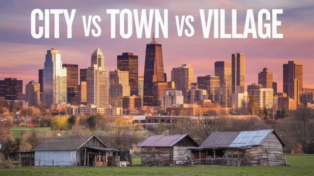 City vs town vs village