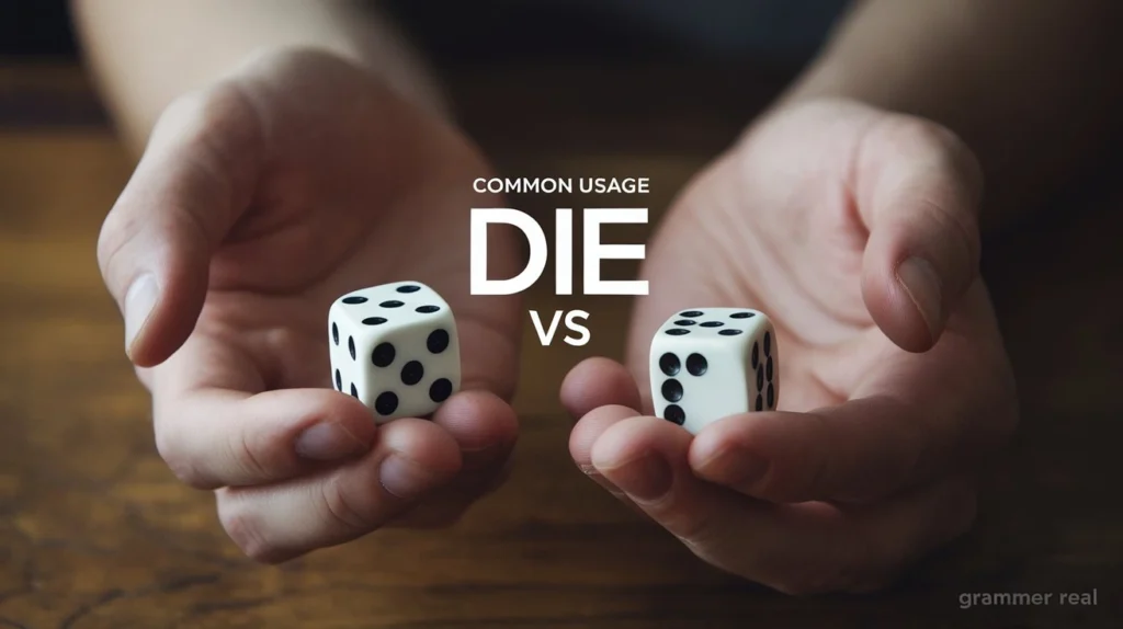 Common usage Die vs dice