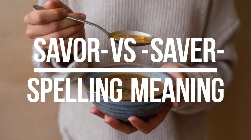Savor vs saver spelling meaning