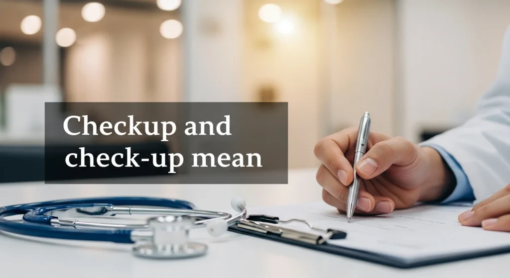 Checkup and check-up mean