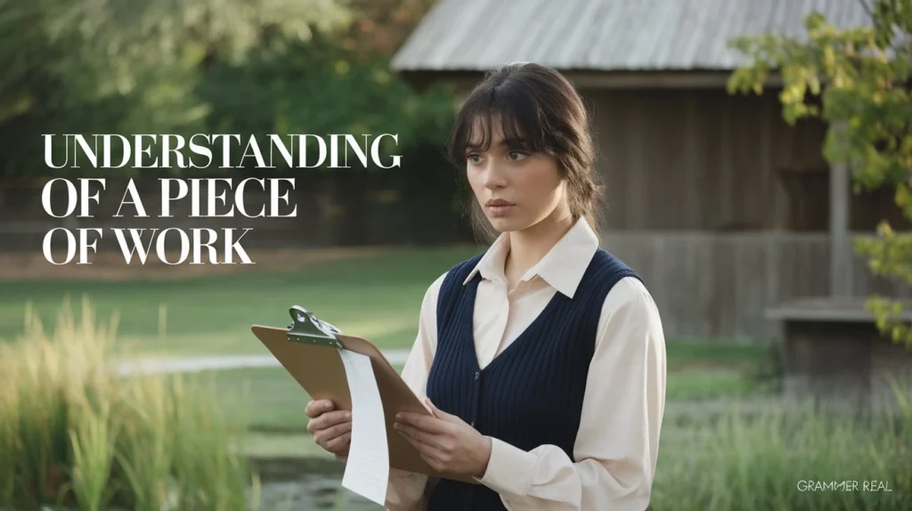 Understanding of A piece of work