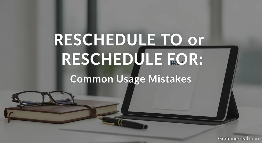 Reschedule To or Reschedule For: Common Usage Mistakes