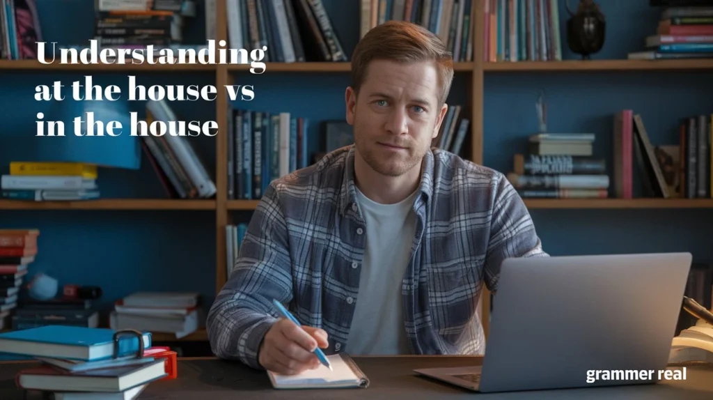 Understanding At the house vs in the house