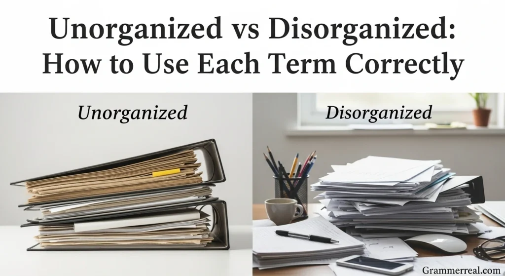Unorganized vs Disorganized: How to Use Each Term Correctly