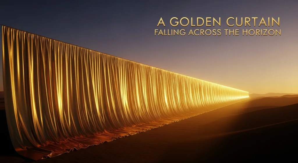 A Golden Curtain Falling Across the Horizon