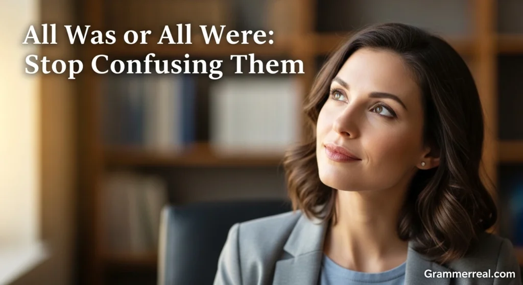 All Was or All Were: Stop Confusing Them