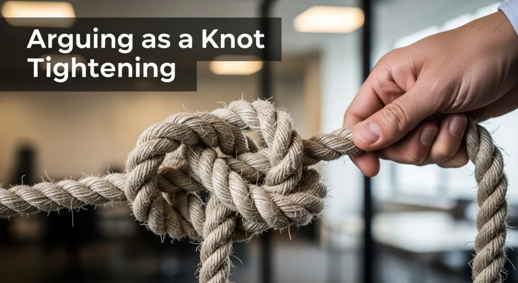 Arguing as a Knot Tightening