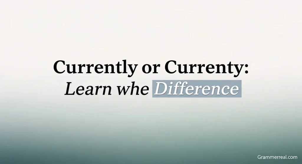 Currently or Currenty: Learn the Difference