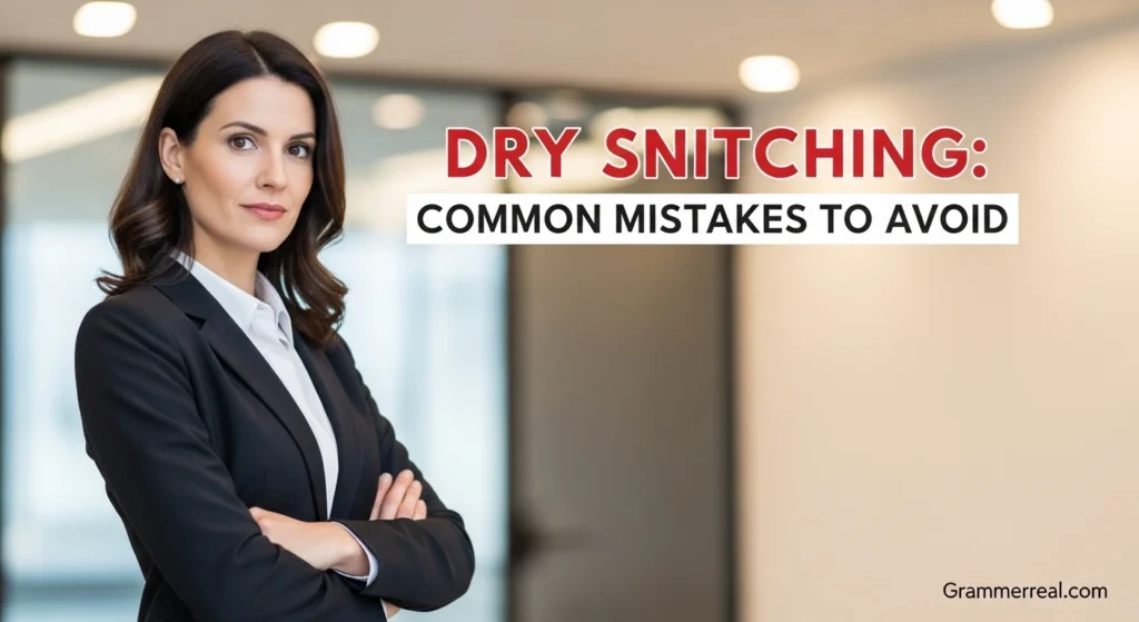 Dry Snitching: Common Mistakes to Avoid