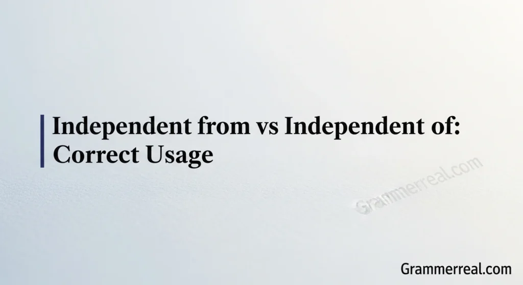 Independent from vs Independent of: Correct Usage