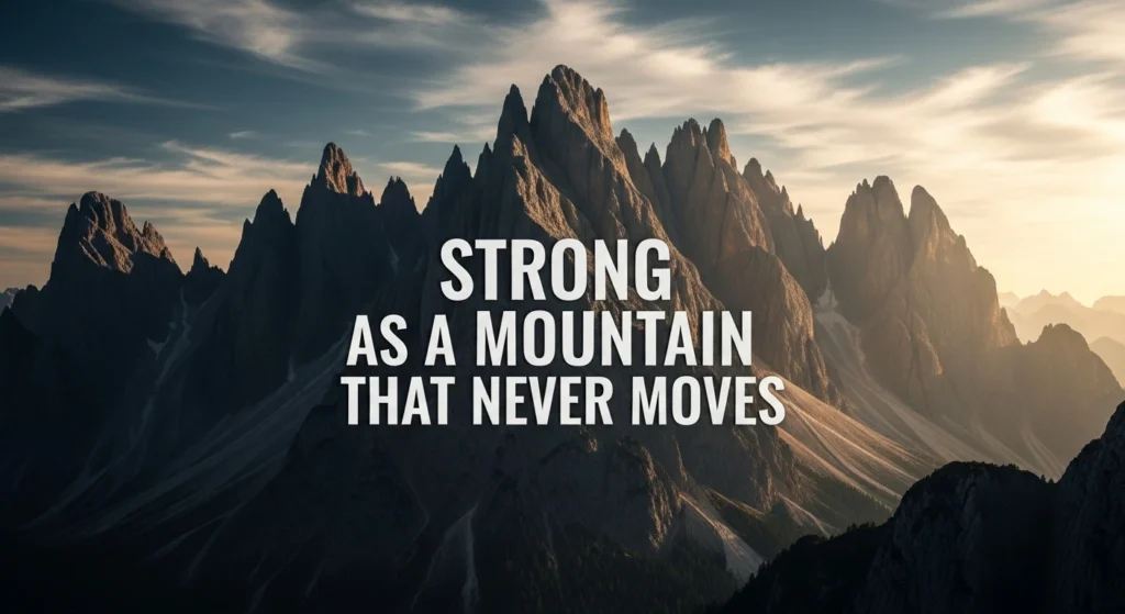 Strong as a Mountain That Never Moves