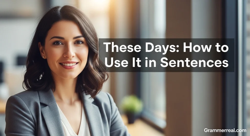 These Days: How to Use It in Sentences