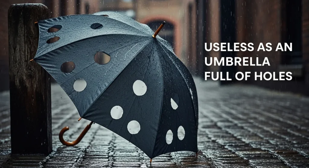 Useless as an Umbrella Full of Holes