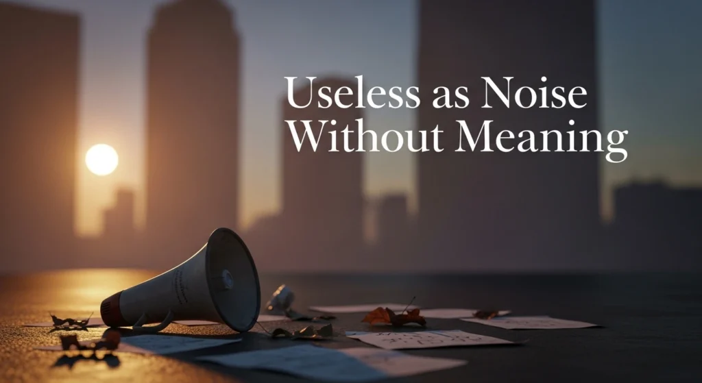 Useless as Noise Without Meaning