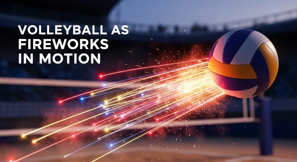 Volleyball as Fireworks in Motion
