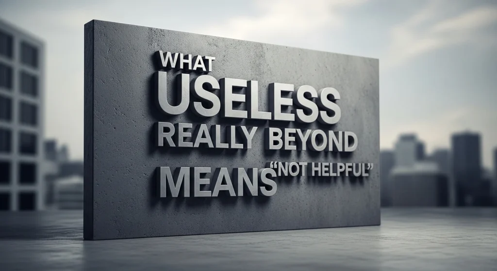 What Useless Really Means Beyond “Not Helpful”