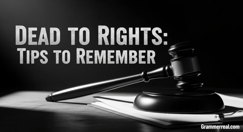 Dead to Rights: Tips to Remember