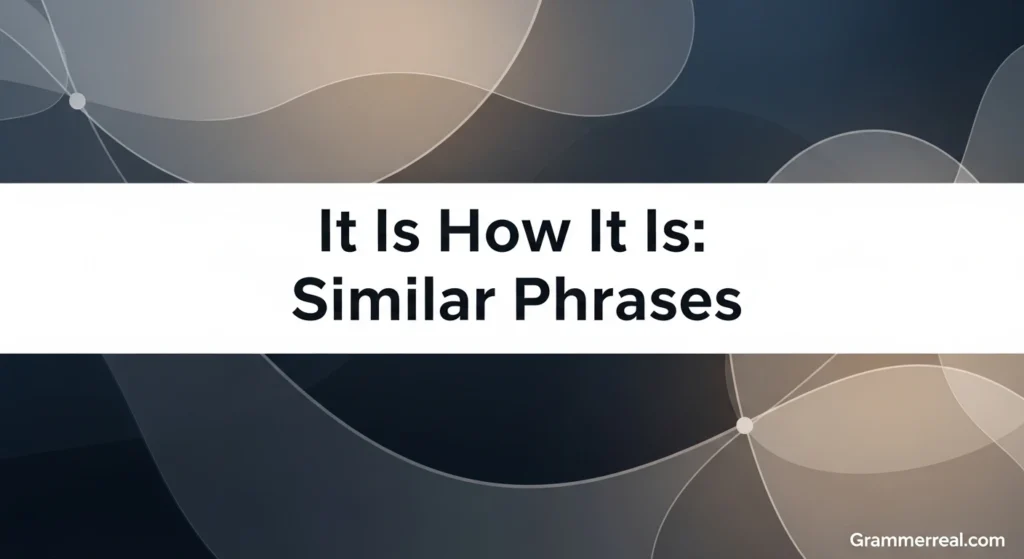It Is How It Is: Similar Phrases