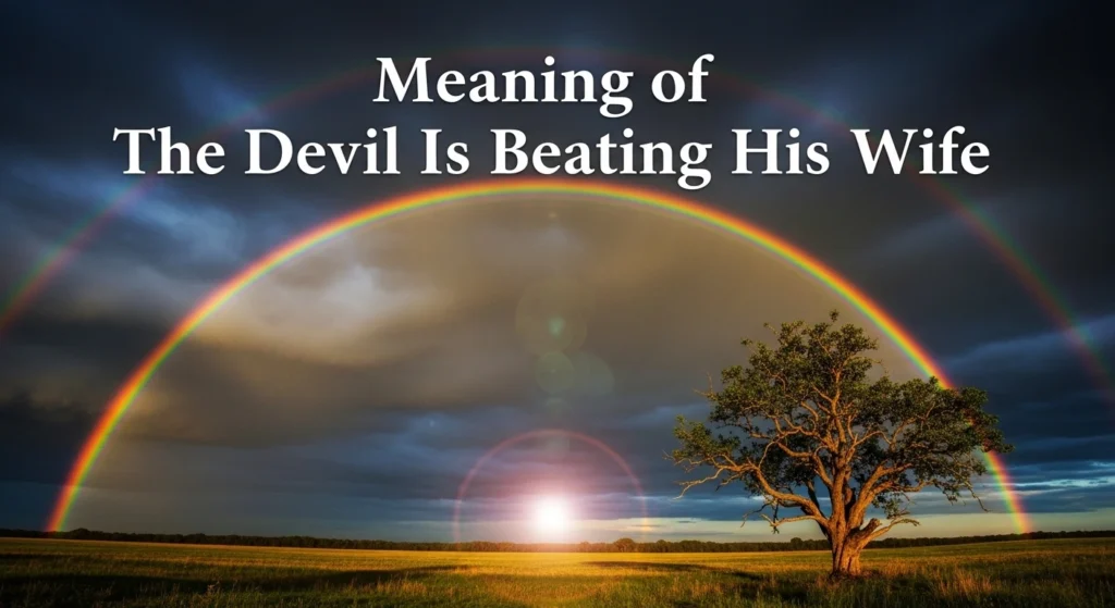 Meaning of The Devil Is Beating His Wife