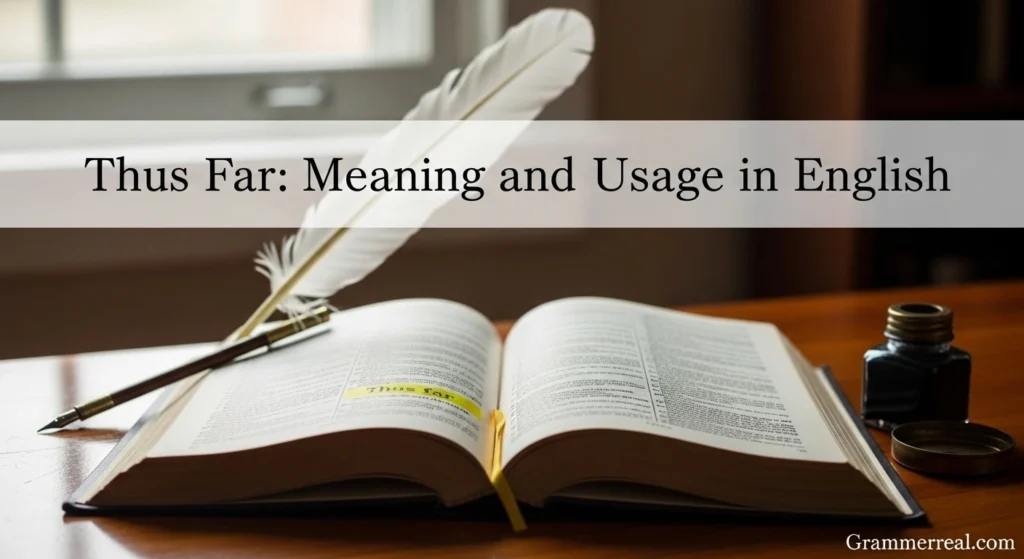 Thus Far: Meaning and Usage in English