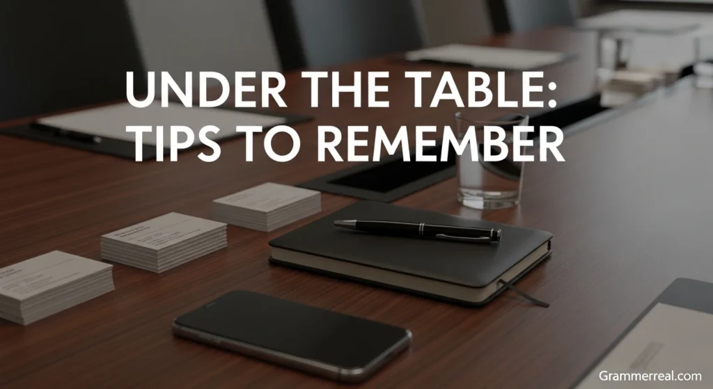 Under the Table: Tips to Remember