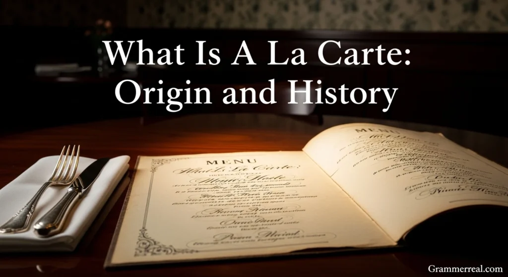What Is A La Carte: Origin and History