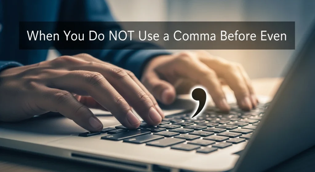 When You Do NOT Use a Comma Before Even