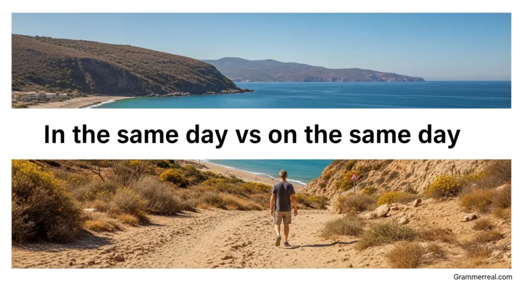 In the same day vs on the same day
