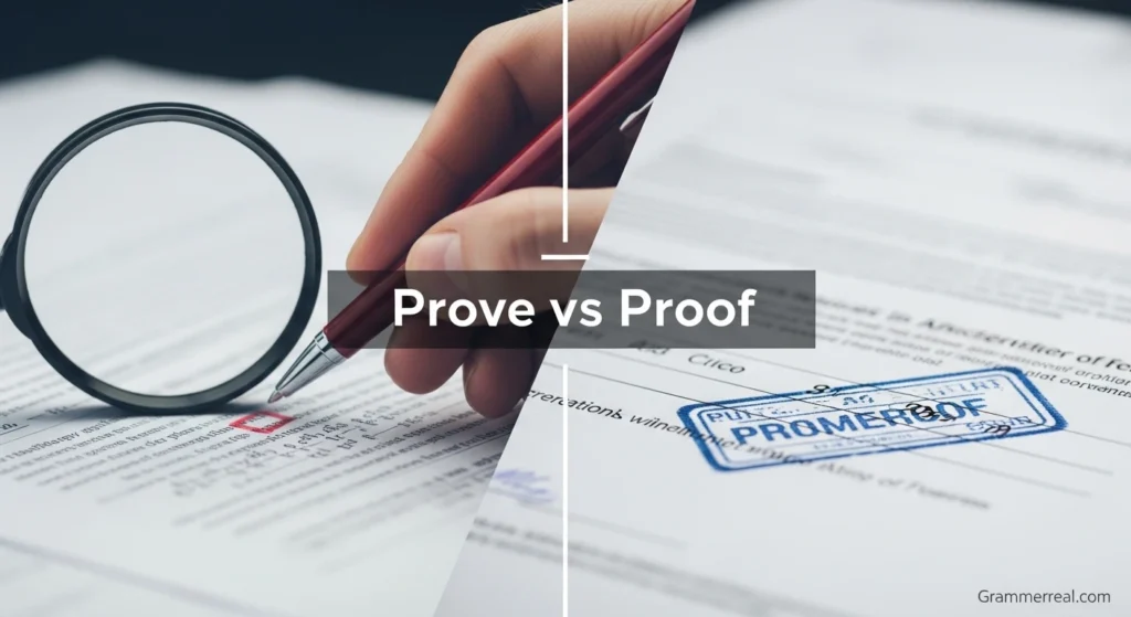 Prove vs proof